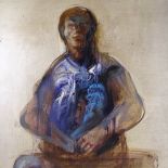 Robert Carroll (born 1934), oil on canvas, self portrait circa 1965, signed with Italian Custom