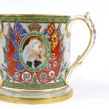 A Copeland Boer War commemorative 3-handles loving cup, circa 1900, printed and enamelled