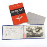An autograph album, containing a photograph of a Hawker Hurricane aircraft signed by the designer
