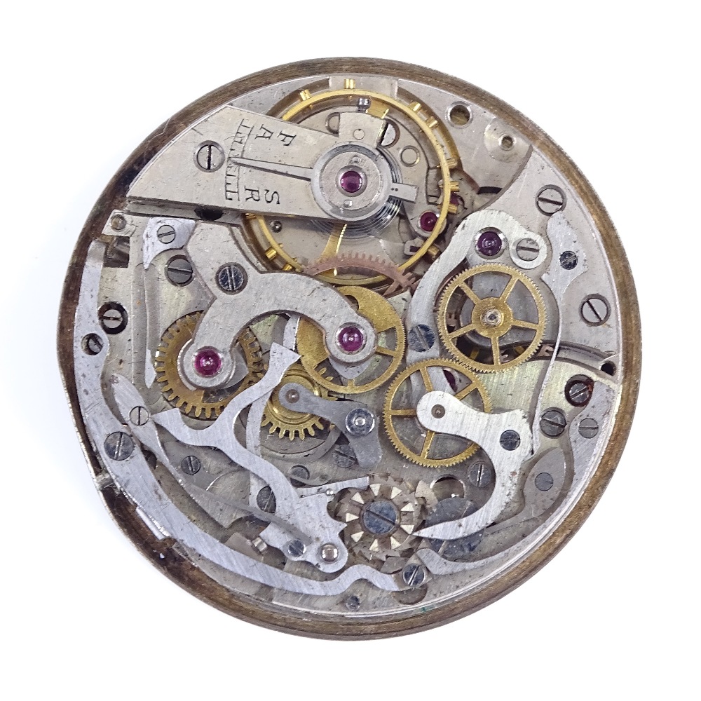 NIMER - a Telemeter chronograph wristwatch movement, circa 1950s, Arabic numerals with tachymeter - Image 2 of 5