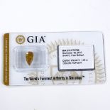 A GIA certified unmounted 1.46ct fancy brownish orangy yellow pear brilliant-cut diamond, diamond