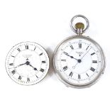 A First War Period silver-cased open-face top-wind doctor's military issue pocket watch, by W J