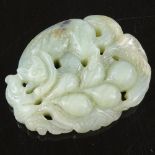 A Chinese relief carved jade pendant, length 5cm