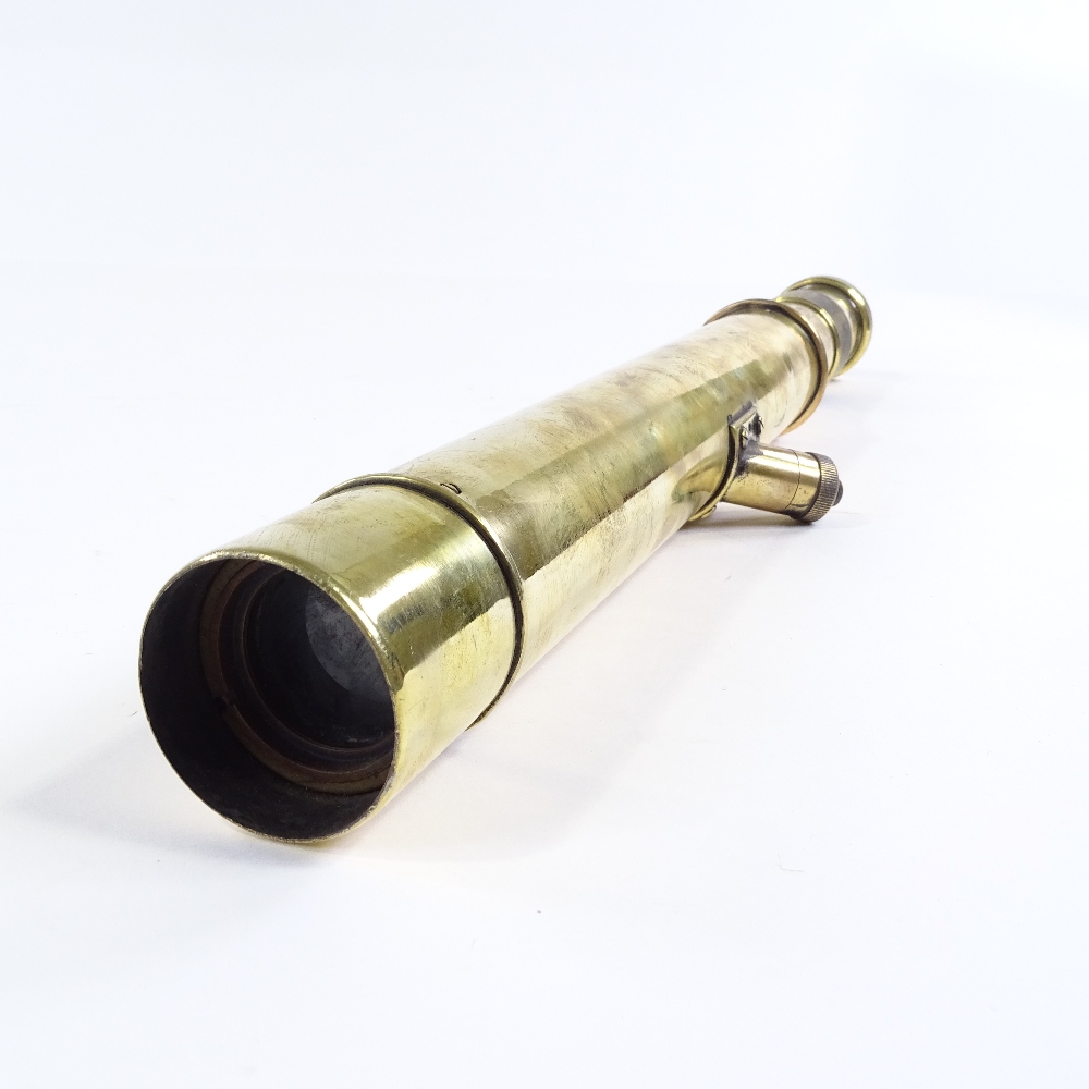 A First War Period brass-cased 2.5" gun sight telescope by Ross of London, length 66cm - Image 5 of 5