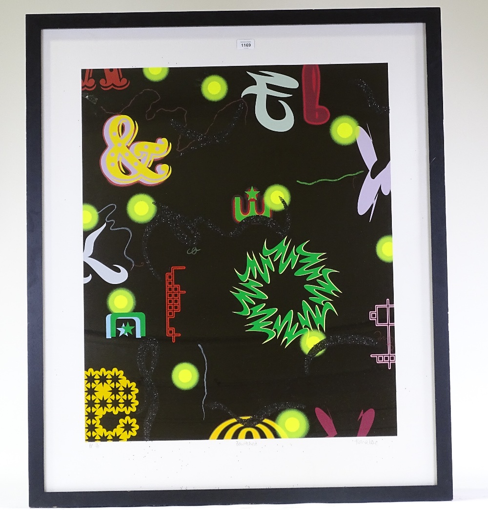 Fiona Rae, screen print with glitter, Bewitched, signed on the mount, no. 10/10, image 33" x 27", - Image 2 of 4