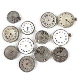 12 various Vintage Rolex watch movements (12)
