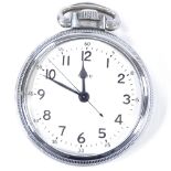 ELGIN - a Second War Period RAF chrome nickel plated military issue observer's pocket watch, by B