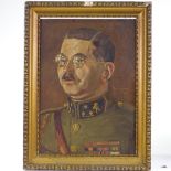 Louisa Giorgy, oil on panel, portrait of Heinrich Himmler, signed and dated 1934, 16.5" x 11.5"m
