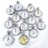 Various modern chrome-cased stop watches, including Precista Yachting Timer, Excelsior Park etc