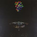 Chris Kettle, giclee print, still life of grapes and silver bowl 2011, signed on the mount, no. 10/