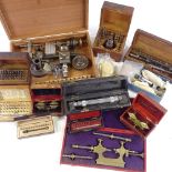 HOROLOGY INTEREST - various watchmaking tools, including small precision lathe, staking kit etc