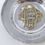 DE BEERS - a silver 100 Year Anniversary souvenir dish, given to the De Beers Group in Antwerp