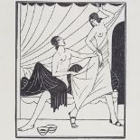 Eric Gill, wood engraving, Amnon, 1934, image 3.5" x 2.5", framed