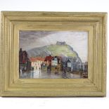 Wilfred Fryer (1891 - 1968), oil on canvas, Hastings net huts, signed with monogram, 10" x 14",