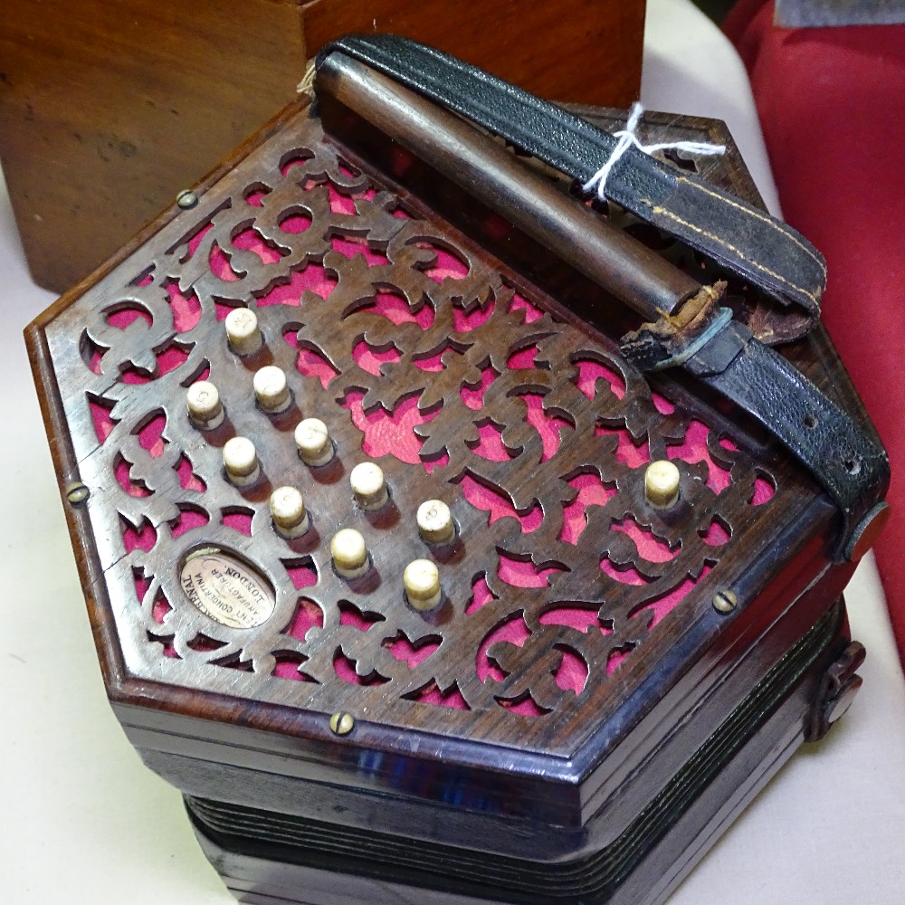 A Louis Lachenal patent concertina in original walnut case - Image 4 of 7