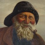 A 19th century oil on canvas, portrait of a fisherman, unsigned, 17" x 13", framed