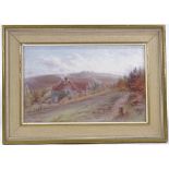 Edwin Burleigh Younger, oil on board, Devon landscape, signed, 8.5" x 14", framed