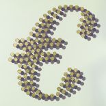 Justine Smith, hand-gilded screen print, currency - Euro, from an edition of 80, 2006, image 28" x