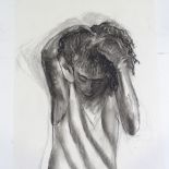Roland Jarvis, 3 charcoal drawings, figure studies