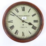 A 19th century mahogany-cased dial wall clock, painted dial signed James Shoolbred of London,