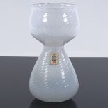Holmegaard Denmark, white Hyacinth vase designed by Michael Bang, height 16cm