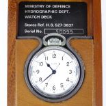 ELGIN NATIONAL WATCH CO - a Royal Navy chrome nickel plated open-face top-wind Deck pocket watch, by