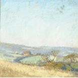 Gertrude De Clayes (1879 - 1949), pastels, Sussex hills, signed, 7" x 7", mounted