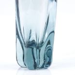 Whitefriars lobed vase in Arctic blue, designed by Geoffrey Baxter 1957-'57, height 22.5cm