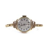 ROTARY - a lady's 9ct gold mechanical wristwatch, 15 jewel movement with Arabic numerals and