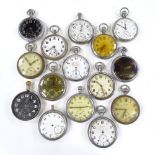 Various military issue pocket watches with British broad arrow, including Cyma, Elgin, Grana etc (