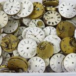 A large quantity of various pocket watch movements, including some chronograph