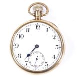 A 9ct gold open-face top-wind pocket watch, by Tacy Watch Co, Admiral model, white enamel dial