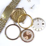 OMEGA - a 9ct gold mechanical wristwatch, silvered dial with gilded baton hour markers and date