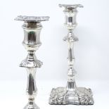 A pair of Victorian silver candlesticks, with removable fittings, by Martin, Hall & Co, hallmarks
