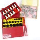 HOROLOGY INTEREST - Omega crystal glass inserting/removing tool set (1 missing), watch holders,