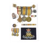 A trio of First War Service medals awarded to 43362 Gnr Anthony Cecil Scott RHA, including miniature
