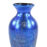 Laucharne blue iridescent glass Studio vase, height 20cm