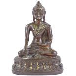 A Chinese gilt-bronze seated Buddha, height 12cm