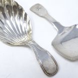 A George III silver shell bowl tea caddy spoon, by William Eaton, hallmarks London 1810, length 8.