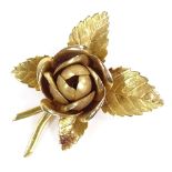 An 18ct gold floral brooch, maker's marks BI, length 43mm, 11.6g