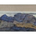 O'Reilly, watercolour, coastal rocks, 1969, 10" x 14.5", framed