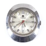 TRESSA - a Vintage stainless steel automatic wristwatch head, silvered dial with baton hour markers,