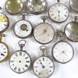 Various silver pair-cased pocket watches and empty outer cases (14)