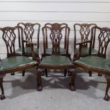 6 Chippendale style mahogany dining chairs