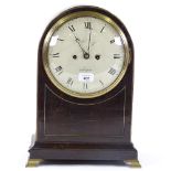 An early 19th century mahogany-cased dome-top bracket clock circa 1820, painted dial signed