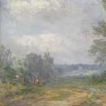 William Henry Vernon (1820 - 1909), oil on board, impressionist landscape, signed, 8" x 11", framed