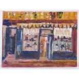 Maureen Connett, acrylic on canvas, after Sickert, the hat shop, 16" x 12", unframed