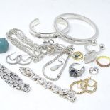 Various silver jewellery, including Tiffany key ring, 181g total
