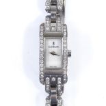 CORUM - a lady's stainless steel Baguette quartz cocktail wristwatch, with diamond set bezel and