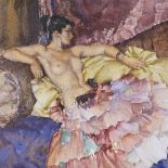 William Russell Flint, colour print, Spanish girl, signed in the plate, no. 621/850, image 13.5" x